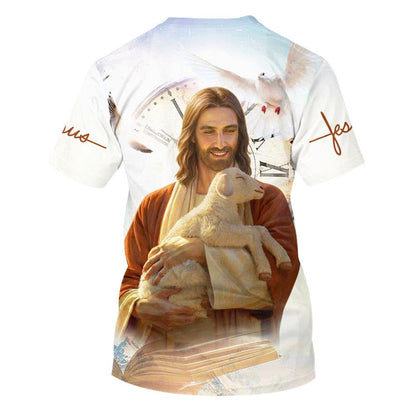 Jesus Christ With Lamb Is My Savior All Over Print 3D T-Shirt, Gift For Christian, Jesus Shirt