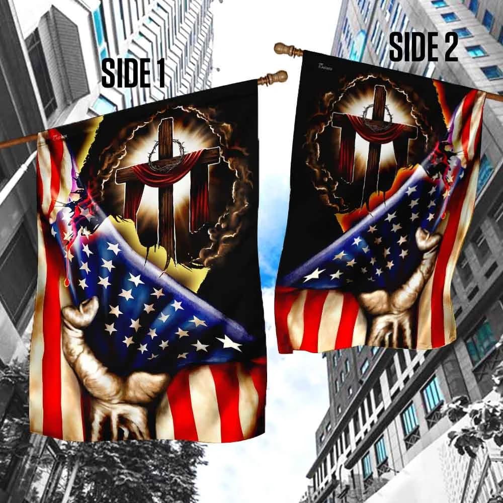 Jesus Christian American House Flags, Christian Flag, Scripture Flag, Garden Banner