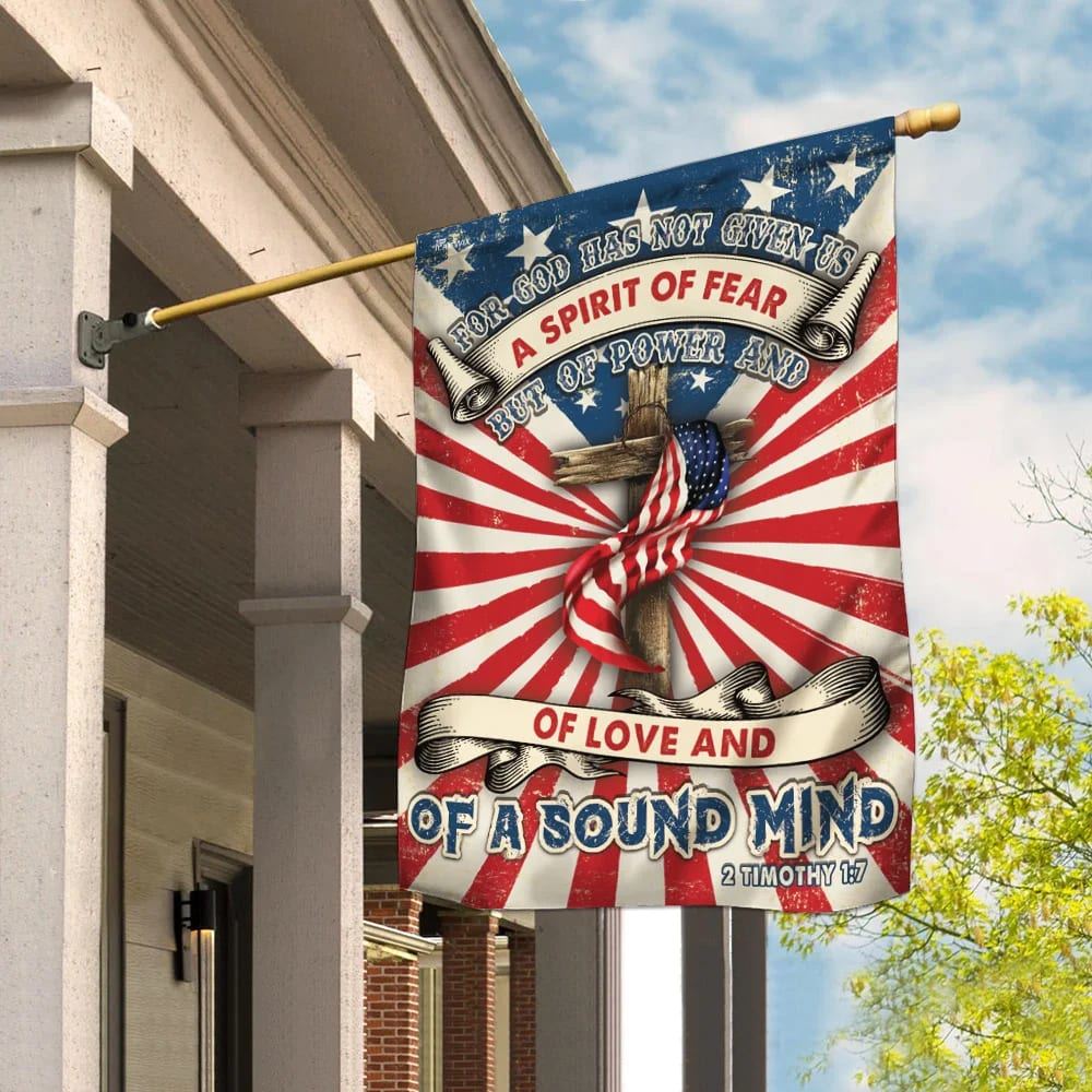 Jesus Christian For God Has Not Given Us Flag, Outdoor Christian House Flag, Christian Flag, Scripture Flag, Garden Banner