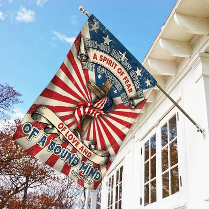 Jesus Christian For God Has Not Given Us Flag, Outdoor Christian House Flag, Christian Flag, Scripture Flag, Garden Banner