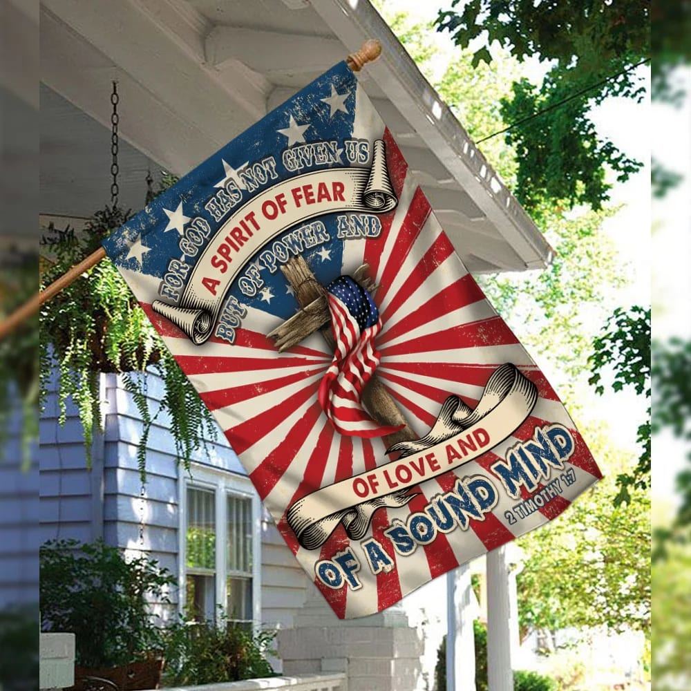 Jesus Christian For God Has Not Given Us Flag, Outdoor Christian House Flag, Christian Flag, Scripture Flag, Garden Banner