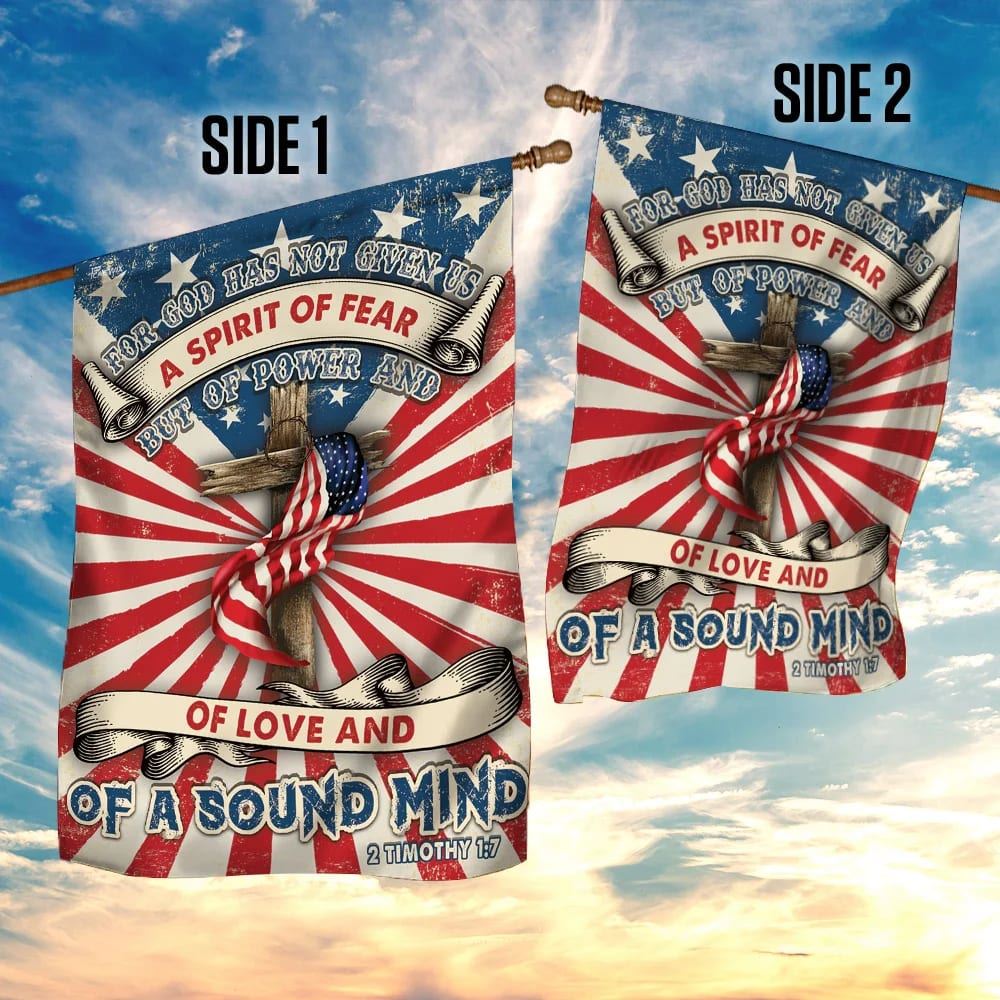 Jesus Christian For God Has Not Given Us Flag, Outdoor Christian House Flag, Christian Flag, Scripture Flag, Garden Banner