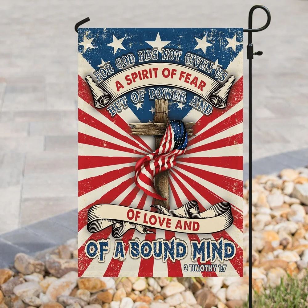 Jesus Christian For God Has Not Given Us Flag, Outdoor Christian House Flag, Christian Flag, Scripture Flag, Garden Banner