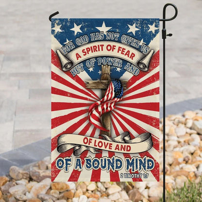 Jesus Christian For God Has Not Given Us Flag, Outdoor Christian House Flag, Christian Flag, Scripture Flag, Garden Banner