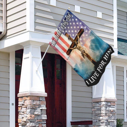 Jesus Christian He Died For Me I Live For Him House Flags, Christian Flag, Scripture Flag, Garden Banner
