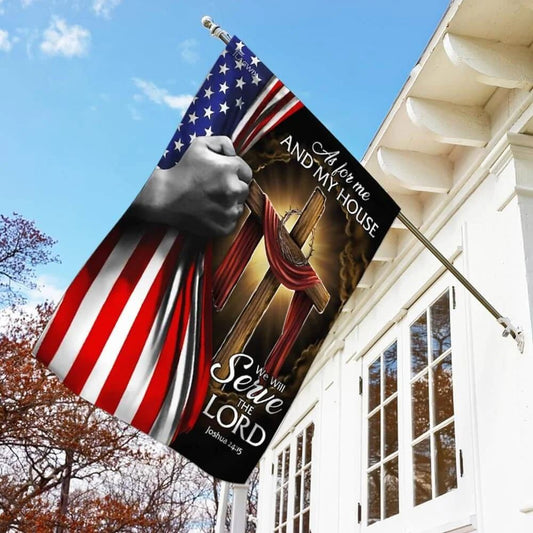 Jesus Christian House Flags We Will Serve The Lord, Christian Flag, Scripture Flag, Garden Banner