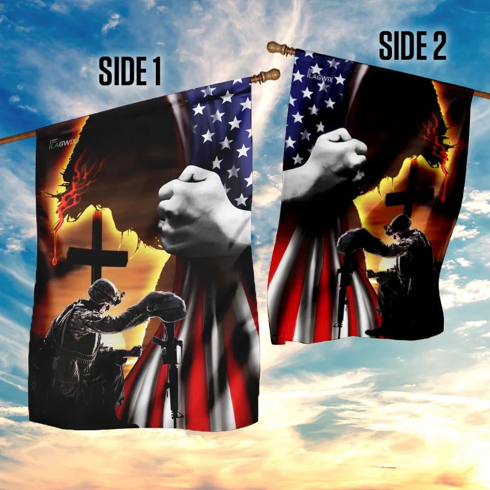 Jesus Christian Veteran American House Flag, Christian Flag, Christian Flag, Scripture Flag, Garden Banner