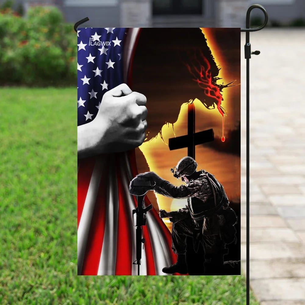 Jesus Christian Veteran American House Flag, Christian Flag, Christian Flag, Scripture Flag, Garden Banner