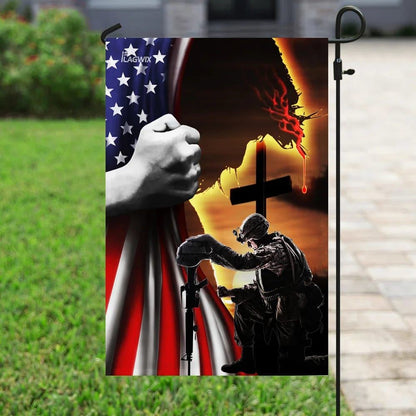 Jesus Christian Veteran American House Flag, Christian Flag, Christian Flag, Scripture Flag, Garden Banner