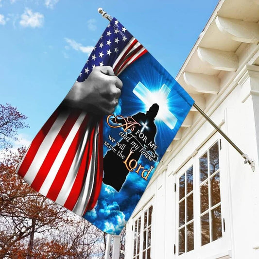 Jesus Christian We Will Serve The Lord House Flags, Christian Flag, Scripture Flag, Garden Banner
