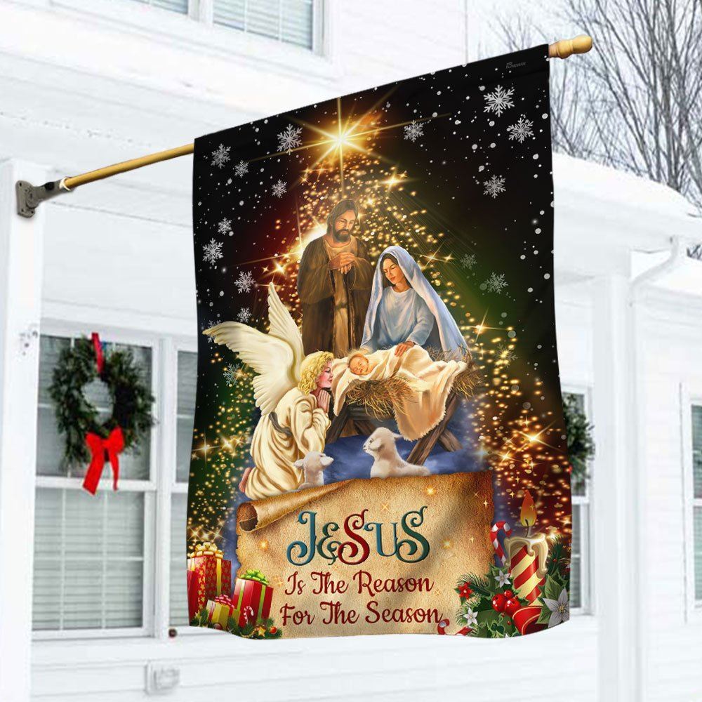 Jesus Christmas Flag Jesus Is The Reason For The Season Christmas Flag, Christian Christmas House Flag, Christmas Outdoor Decor Ideas