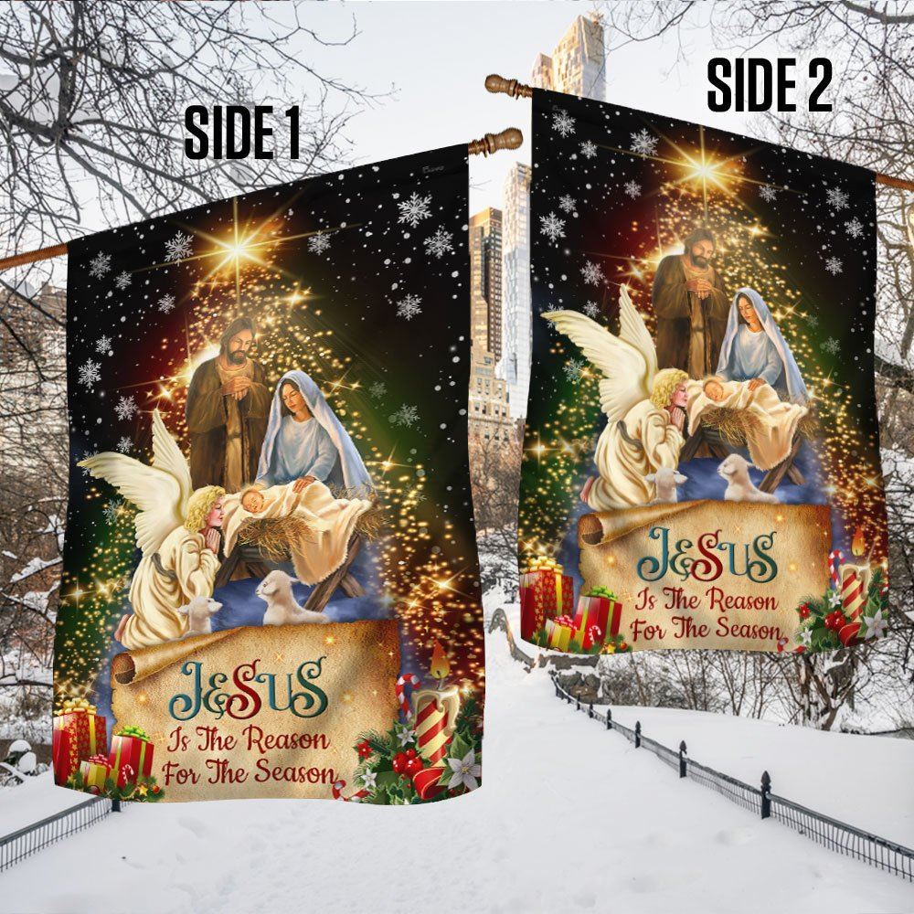 Jesus Christmas Flag Jesus Is The Reason For The Season Christmas Flag, Christian Christmas House Flag, Christmas Outdoor Decor Ideas