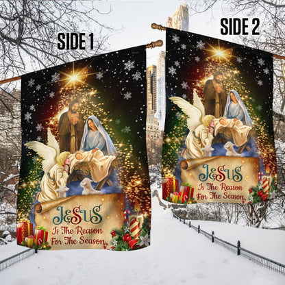 Jesus Christmas Flag Jesus Is The Reason For The Season Christmas Flag, Christian Christmas House Flag, Christmas Outdoor Decor Ideas