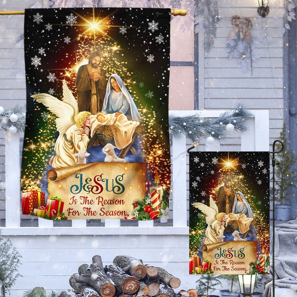 Jesus Christmas Flag Jesus Is The Reason For The Season Christmas Flag, Christian Christmas House Flag, Christmas Outdoor Decor Ideas