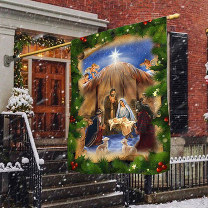 Jesus Christmas Flag Nativity Scene Jesus Is Born Christianity Flag, Christian Christmas House Flag, Christmas Outdoor Decor Ideas