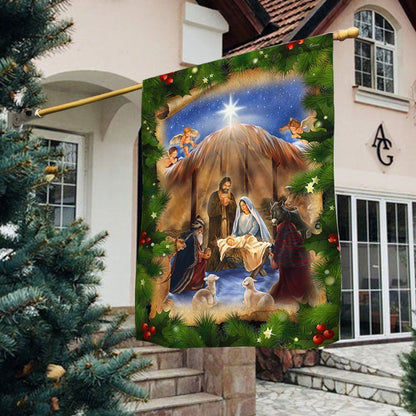 Jesus Christmas Flag Nativity Scene Jesus Is Born Christianity Flag, Christian Christmas House Flag, Christmas Outdoor Decor Ideas