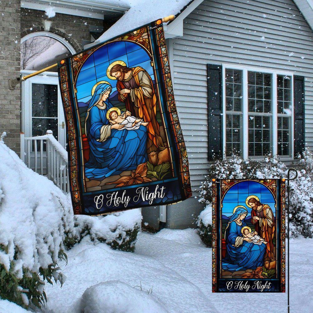 Jesus Christmas Flag Oh Holy Night Nativity Scene Flag, Christian Christmas House Flag, Christmas Outdoor Decor Ideas