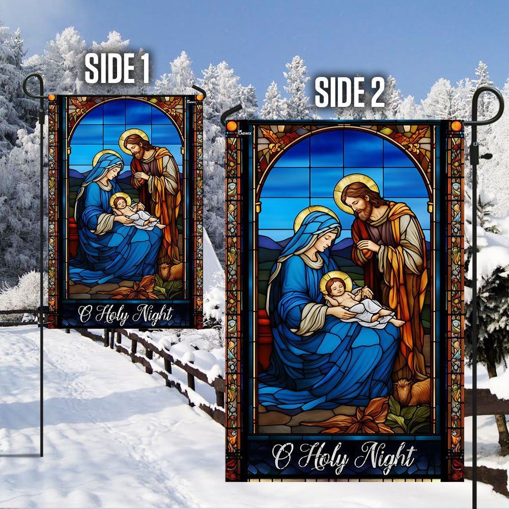 Jesus Christmas Flag Oh Holy Night Nativity Scene Flag, Christian Christmas House Flag, Christmas Outdoor Decor Ideas