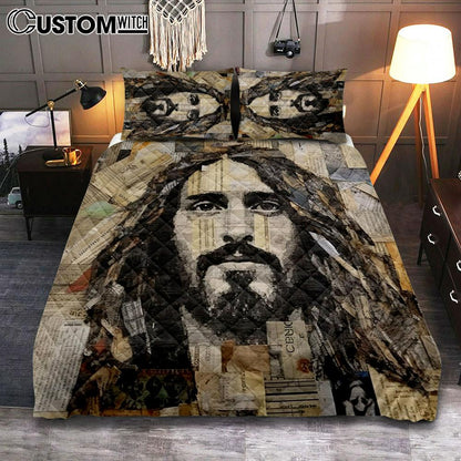 Jesus Christs Art Quilt Bedding Set Prints - Jesus Quilt Bedding Set Art - Christian Bedroom Decor