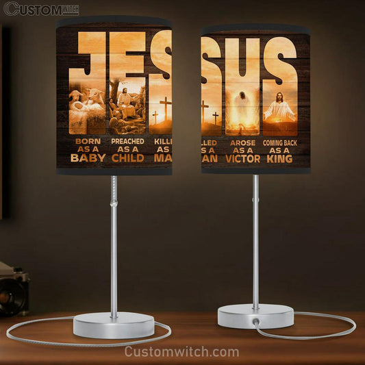 Jesus Coming Back As A King Large Table Lamb - Christian Table Lamb Prints - Religious Table Lamb Art