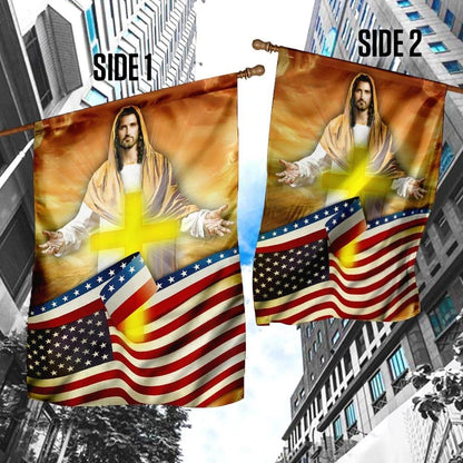 Jesus Cross America House Flag, Christian Flag, Christian Flag, Scripture Flag, Garden Banner