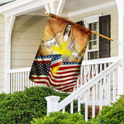 Jesus Cross America House Flag, Christian Flag, Christian Flag, Scripture Flag, Garden Banner