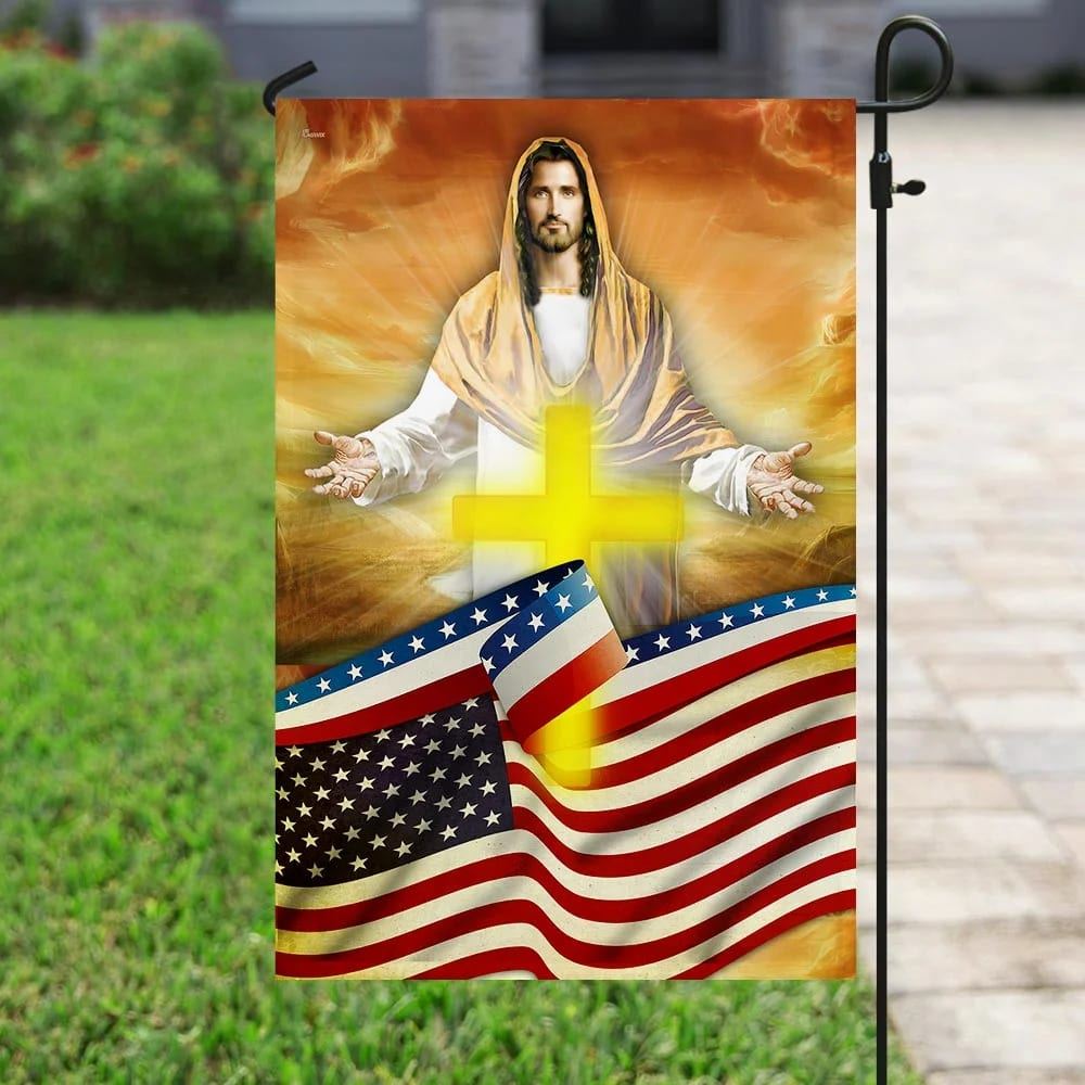 Jesus Cross America House Flag, Christian Flag, Christian Flag, Scripture Flag, Garden Banner