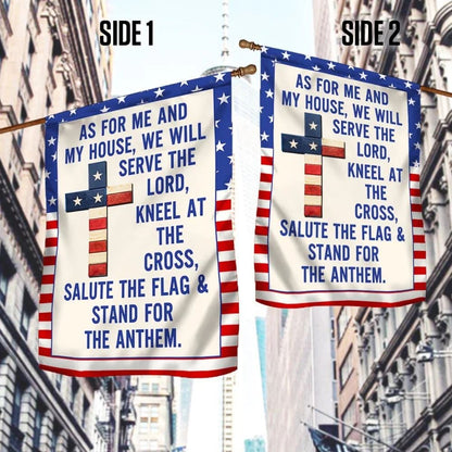 Jesus Cross American House Flag As For Me and My House House Flag, Christian Flag, Christian Flag, Scripture Flag, Garden Banner