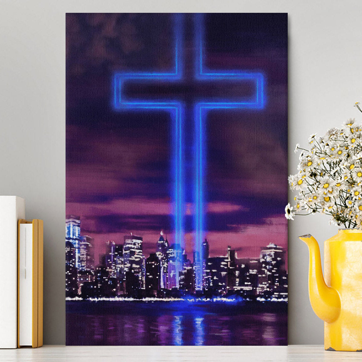 Jesus Cross World Trade Center Building Canvas Prints - Jesus Christ Canvas Art - Christian Wall Decor