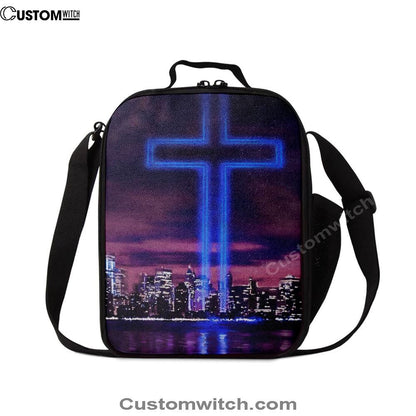 Jesus Cross World Trade Center Building Lunch Bag, Christian Lunch Box For School, Picnic