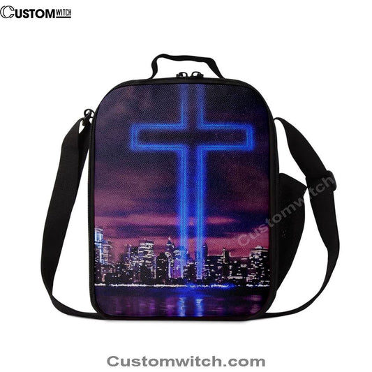 Jesus Cross World Trade Center Building Lunch Bag, Christian Lunch Box For School, Picnic