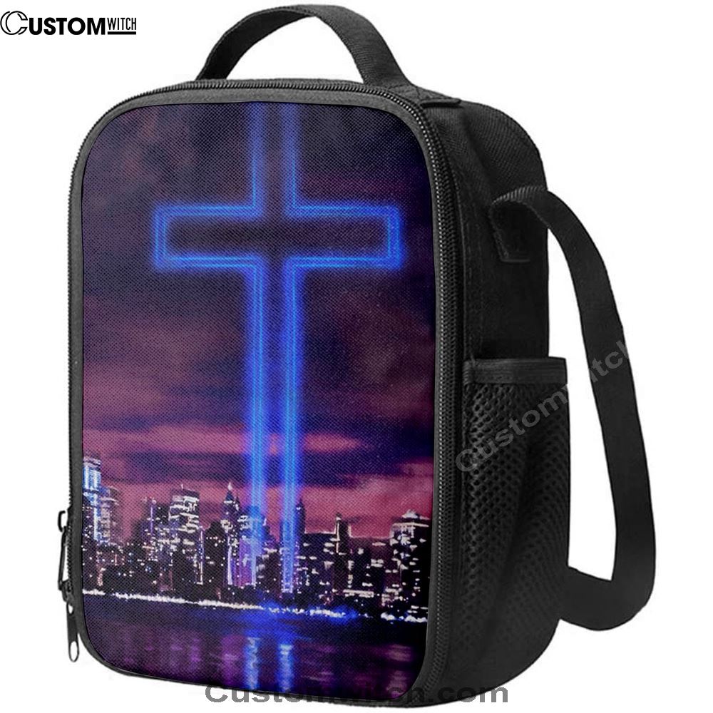 Jesus Cross World Trade Center Building Lunch Bag, Christian Lunch Box For School, Picnic