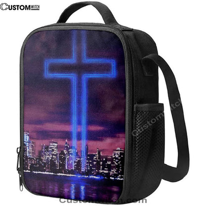 Jesus Cross World Trade Center Building Lunch Bag, Christian Lunch Box For School, Picnic