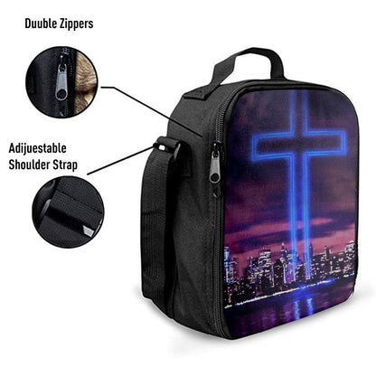 Jesus Cross World Trade Center Building Lunch Bag, Christian Lunch Box For School, Picnic