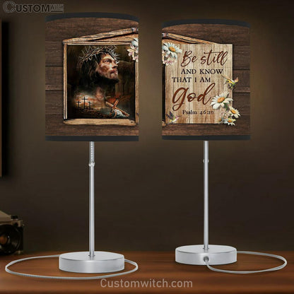 Jesus Daisy Be Still And Know That I Am God Table Lamb Art - Bible Verse Lamb Gift - Christian Bedroom Decor