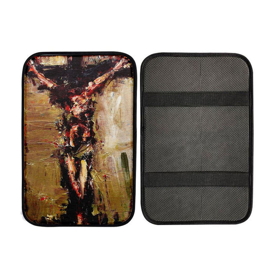 Jesus Died On Cross Car Center Console Cover, Christ Car Armrest Accessories
