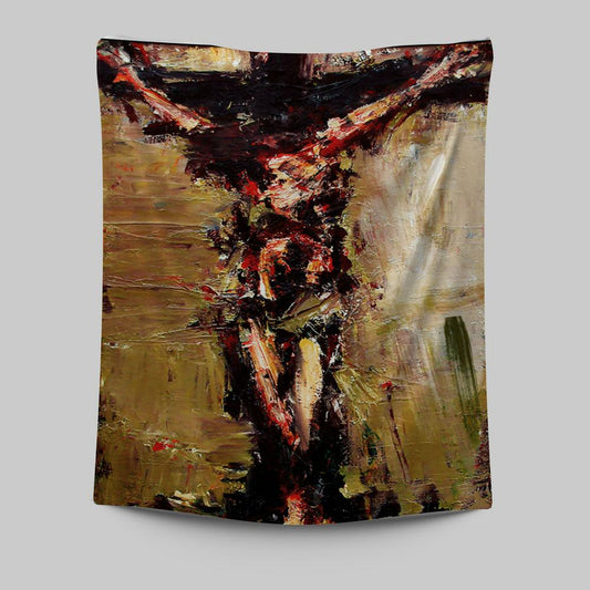 Jesus Died On Cross Tapestry Prints - Jesus Christ Tapestry Art - Christian Wall Decor