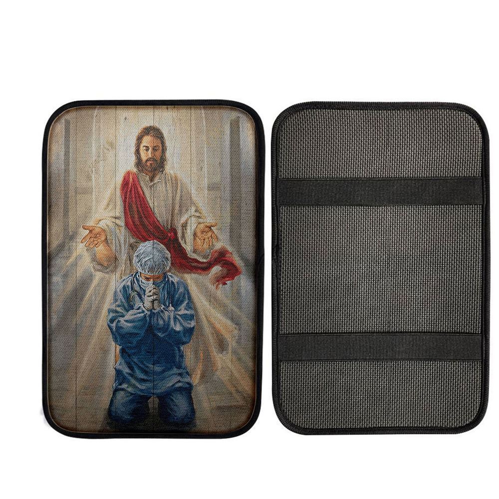 Jesus & Doctor Car Center Console Cover, Christ Car Armrest Accessories