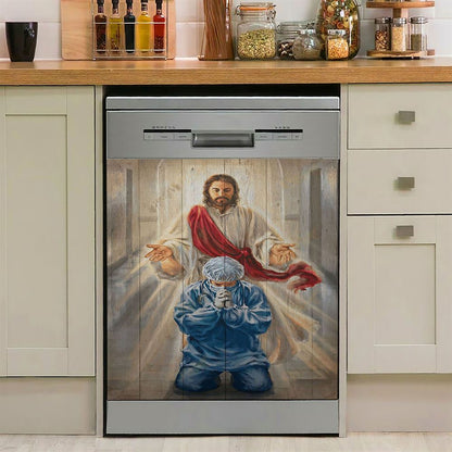 Jesus & Doctor Dishwasher Cover, Jesus Dishwasher Stickers, Christian Kitchen Decor