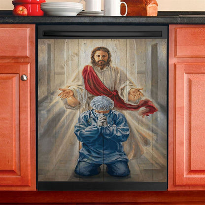Jesus & Doctor Dishwasher Cover, Jesus Dishwasher Stickers, Christian Kitchen Decor