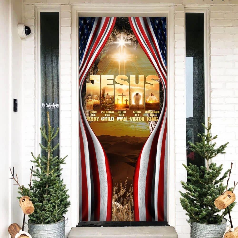 Jesus Door Cover Coming Back As A King, Christian Door Decor, Door Christian Church, Christian Door Plaques