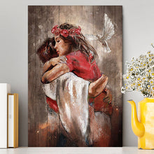 Load image into Gallery viewer, Jesus Dove A Warming Hug Canvas - Christian Wall Art - Religious Home Decor
