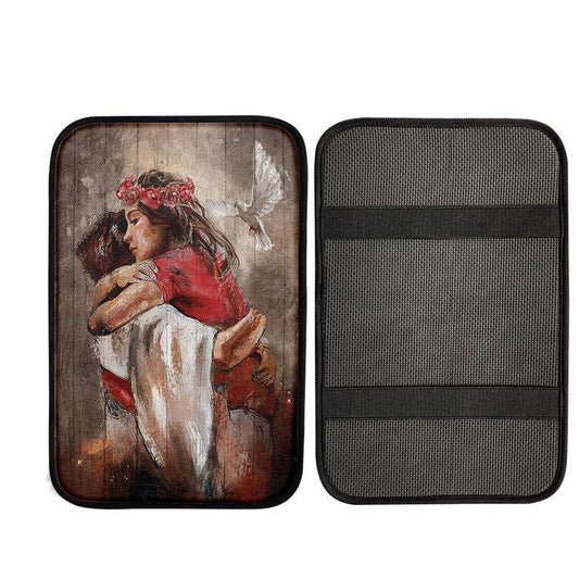 Jesus Dove A Warming Hug Car Armrest Pad, Christ Car Armrest Accessories