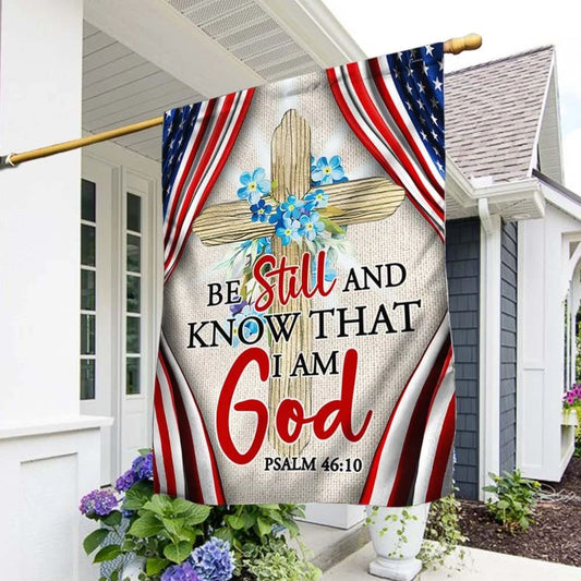 Jesus Dove Cross Symbol Be Still And Know That I Am God American House Flag, Christian Flag, Christian Flag, Scripture Flag, Garden Banner