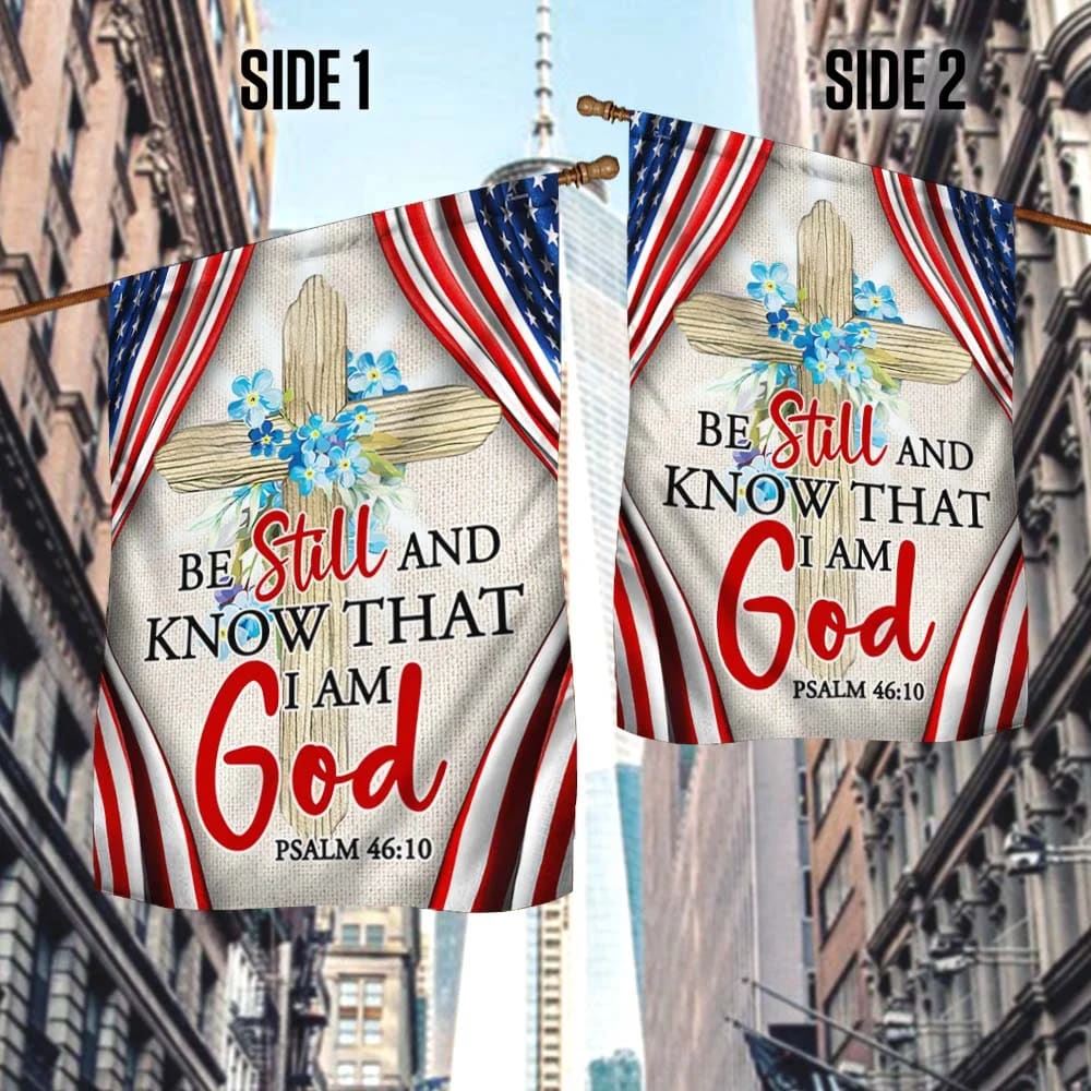 Jesus Dove Cross Symbol Be Still And Know That I Am God American House Flag, Christian Flag, Christian Flag, Scripture Flag, Garden Banner