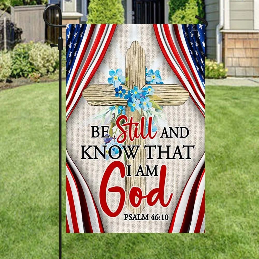 Jesus Dove Cross Symbol Be Still And Know That I Am God American House Flag, Christian Flag, Christian Flag, Scripture Flag, Garden Banner