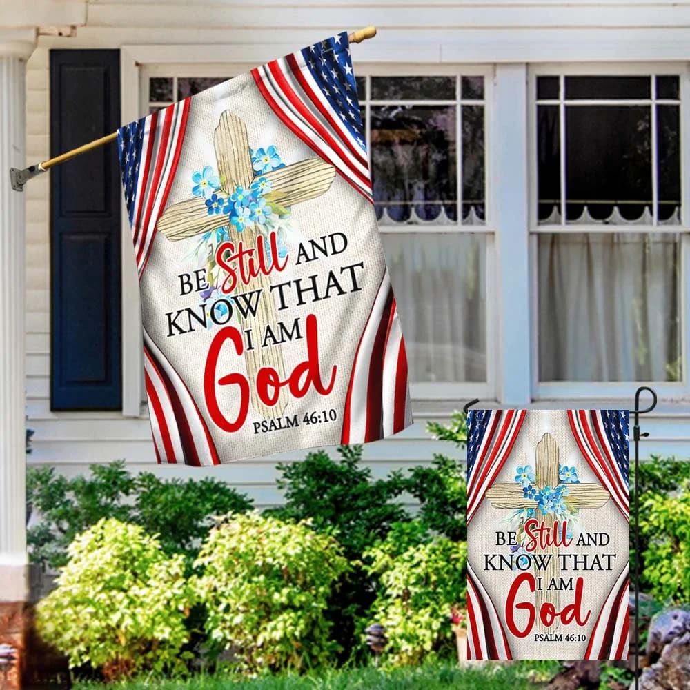 Jesus Dove Cross Symbol Be Still And Know That I Am God American House Flag, Christian Flag, Christian Flag, Scripture Flag, Garden Banner