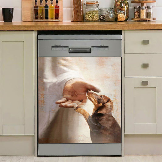 Jesus, Doves, Lambs, Miracle Worker, Light In The Darkness Dishwasher Cover