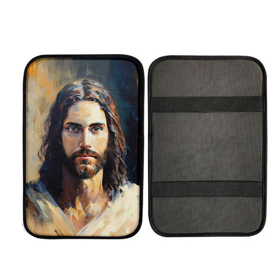 Jesus Face Car Center Console Cover, Cross Car Interior Accessories