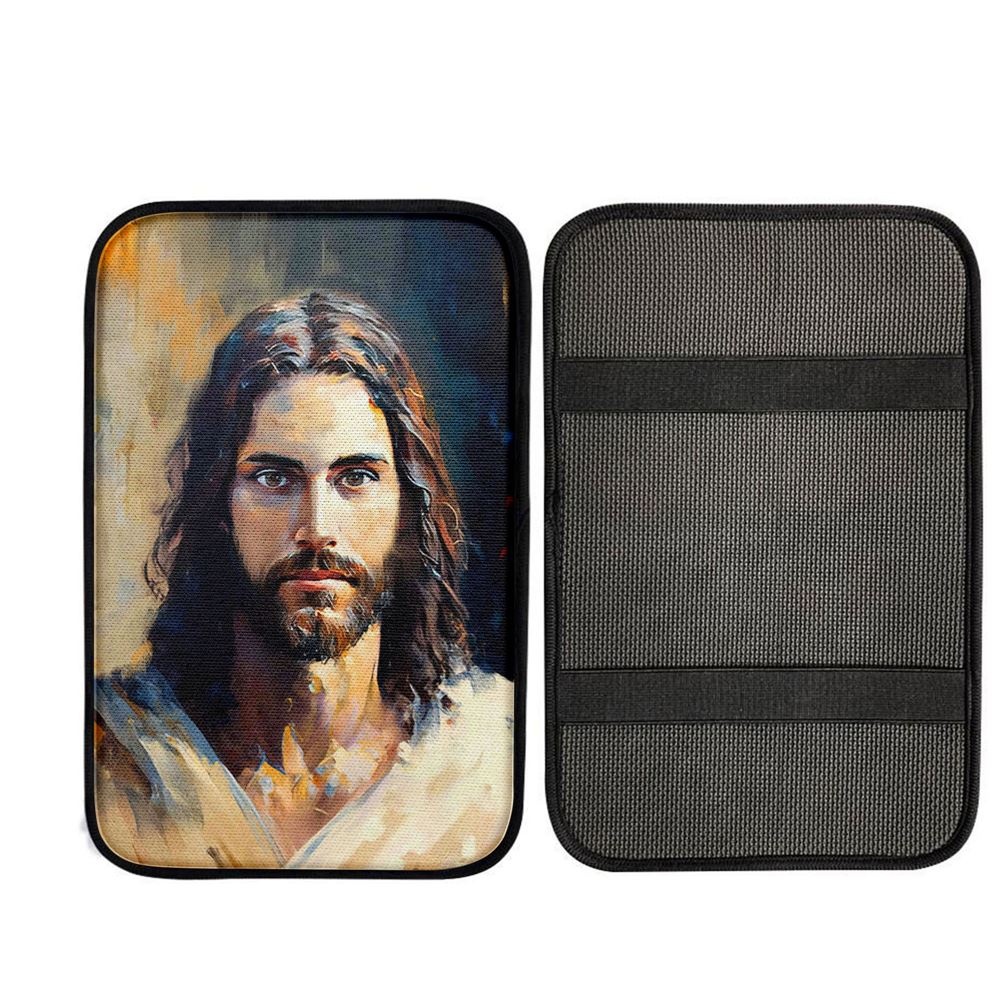 Jesus Face Car Center Console Cover, Religious Car Interior Accessories